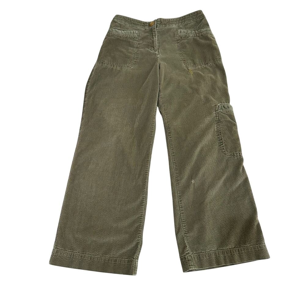 J. Jill Green Corduroy Wide Leg Pants, 8P Petite